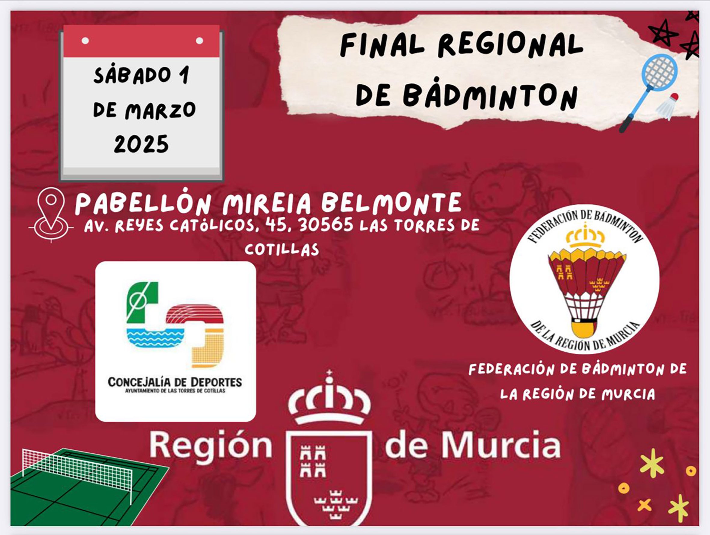 El pabellón municipal Mireia Belmonte acogerá la final regional de bádminton del deporte escolar