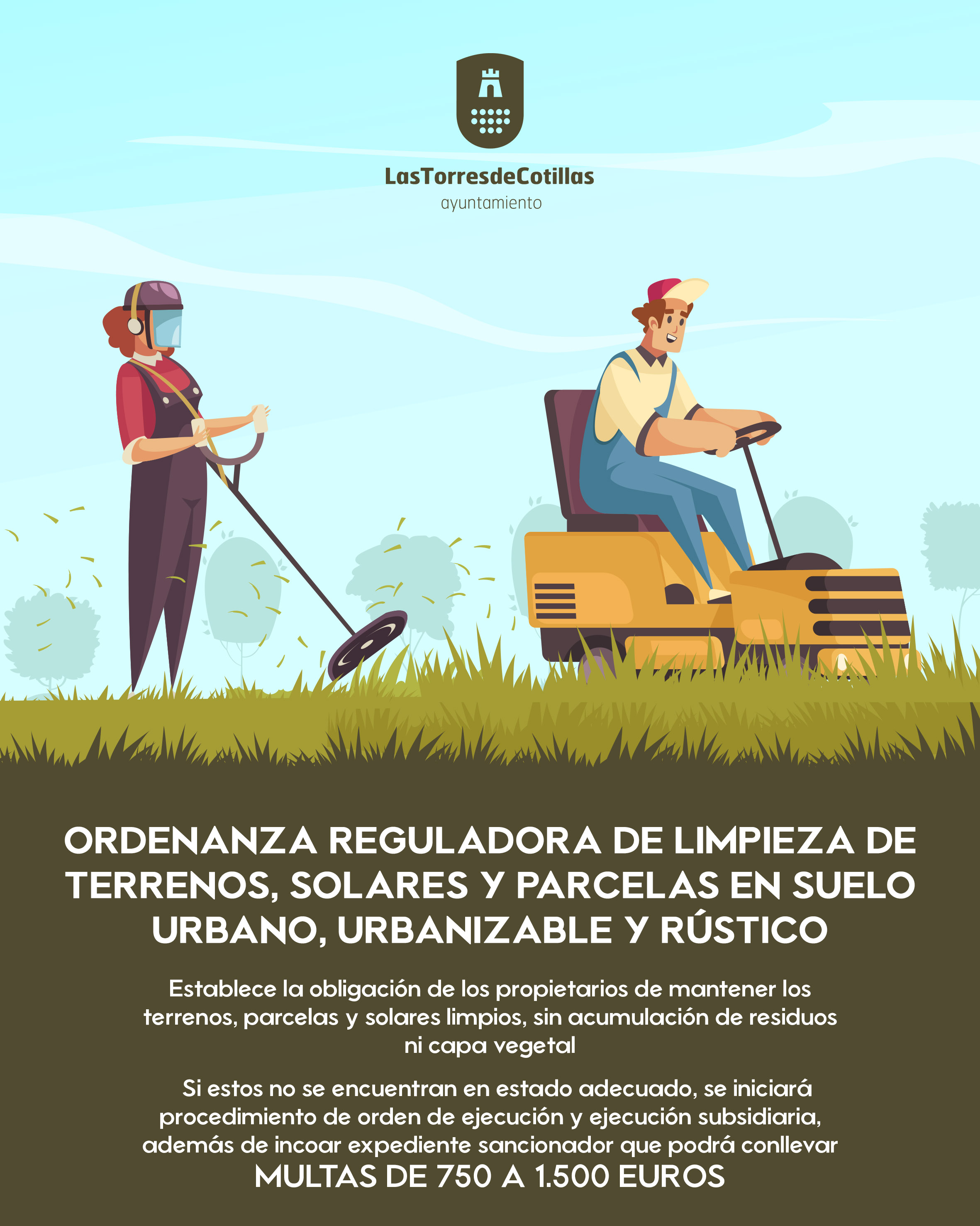 El Ayuntamiento torreño recuerda la obligatoriedad de mantener limpios los terrenos, parcelas y solares privados