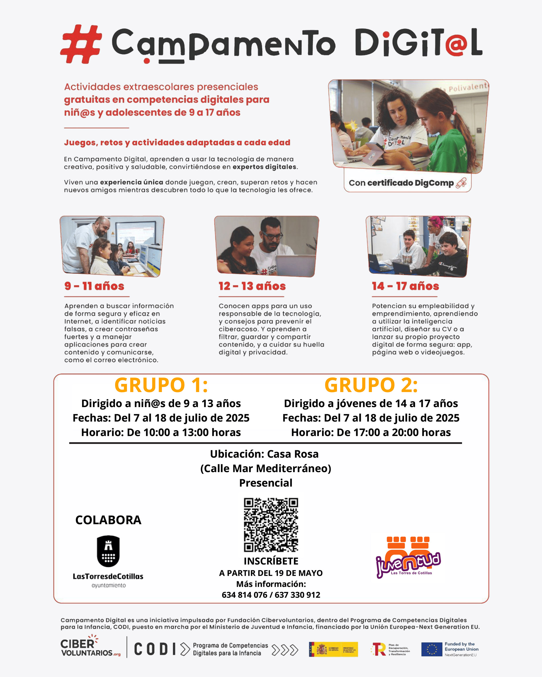 Menores de 9 a 17 años se formarán en competencias digitales este verano con el programa Campamento Digital