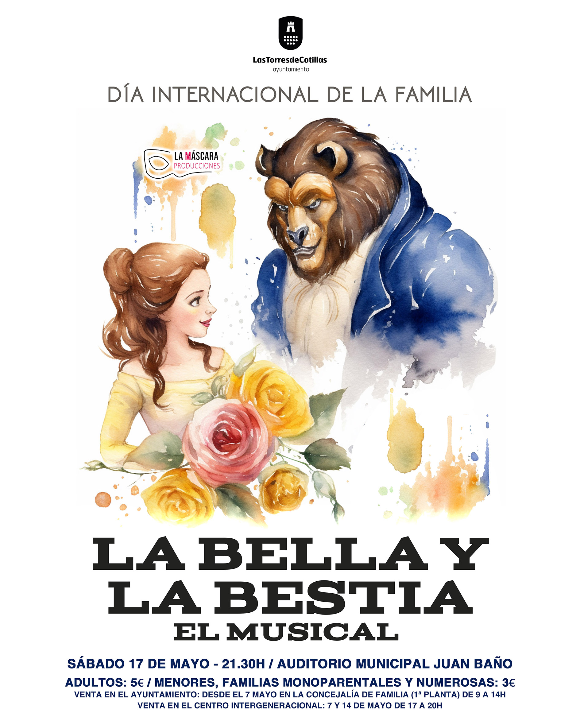 Las Torres de Cotillas celebrará el día de la familia al ritmo del musical de “La Bella y la Bestia”