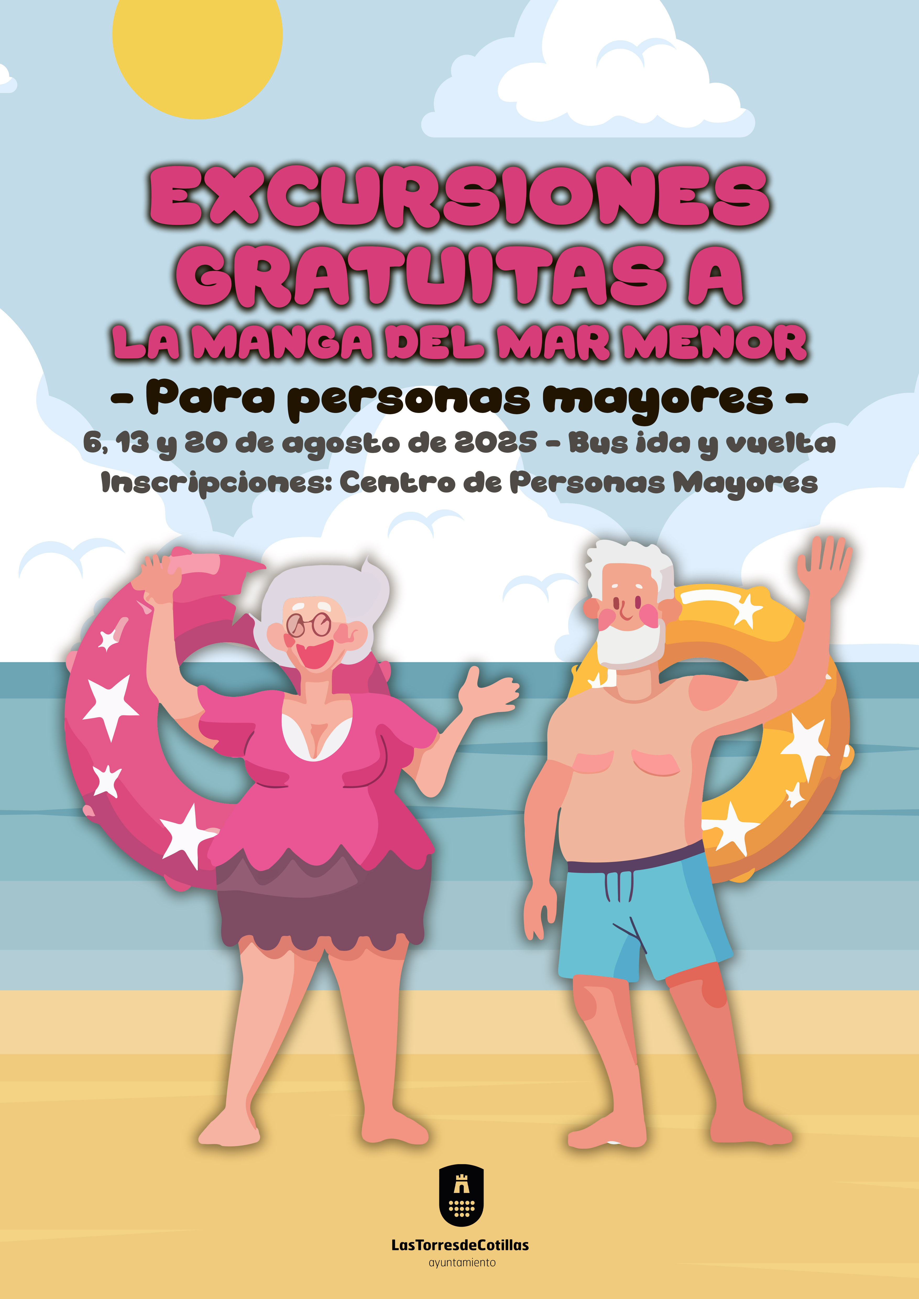 El Ayuntamiento propone en agosto tres excursiones gratuitas a La Manga para personas mayores