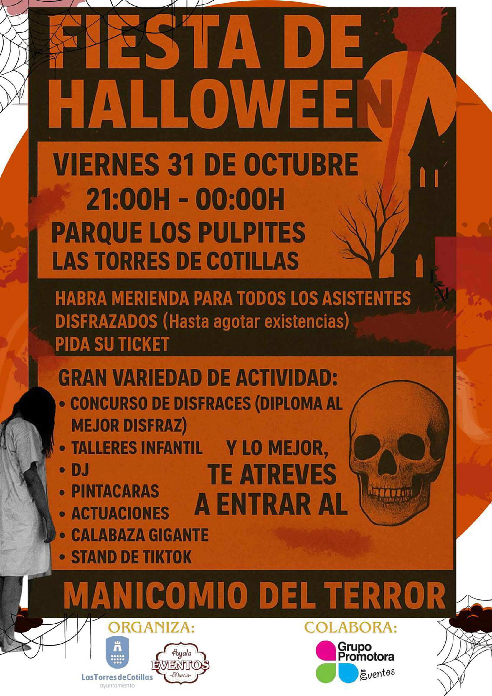 Las Torres de Cotillas celebrará su gran fiesta de Halloween en el parque de Los Pulpites