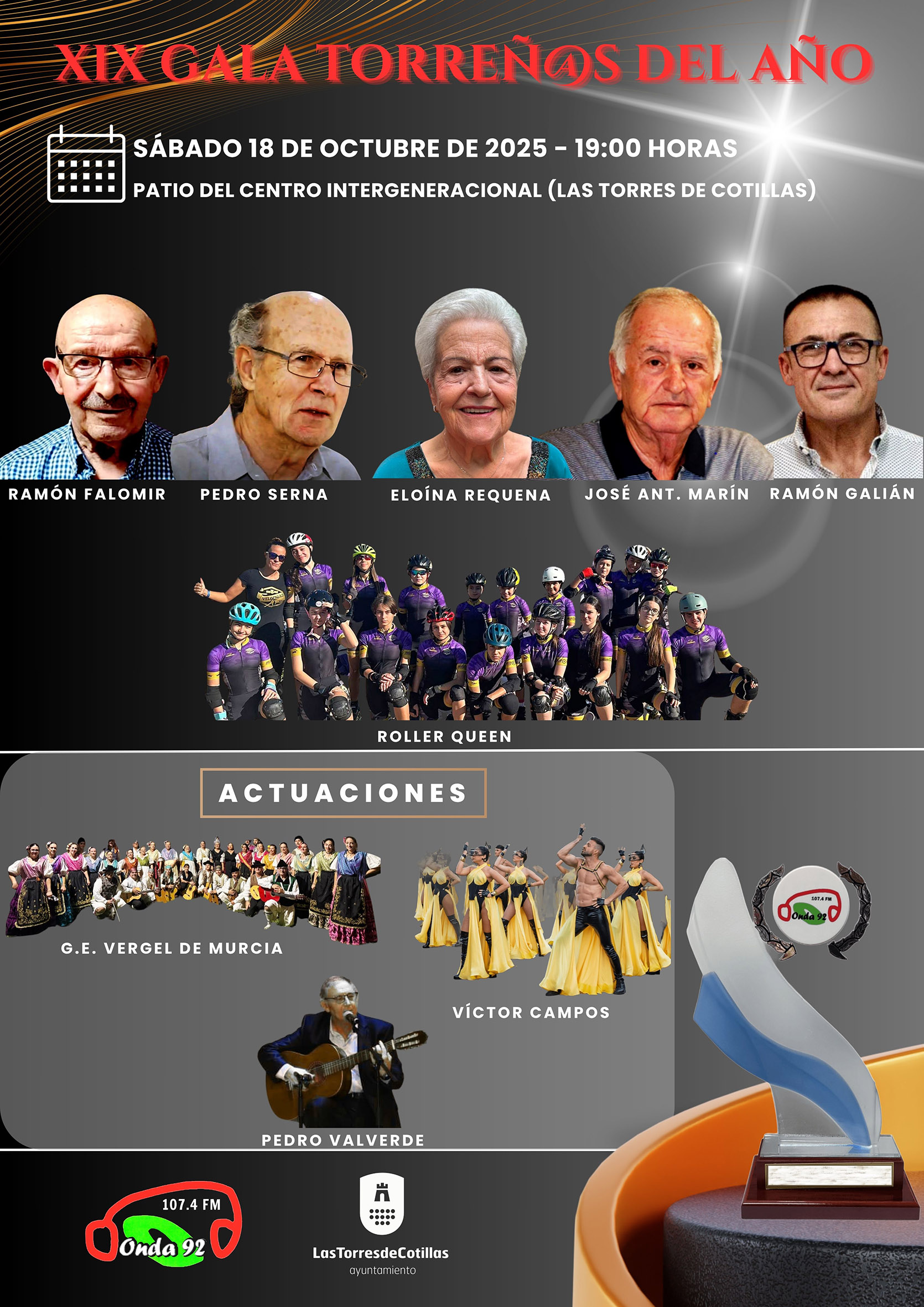 Onda 92-Radio Cotillas entregará sus XIX premios “Torreñ@s del Año”