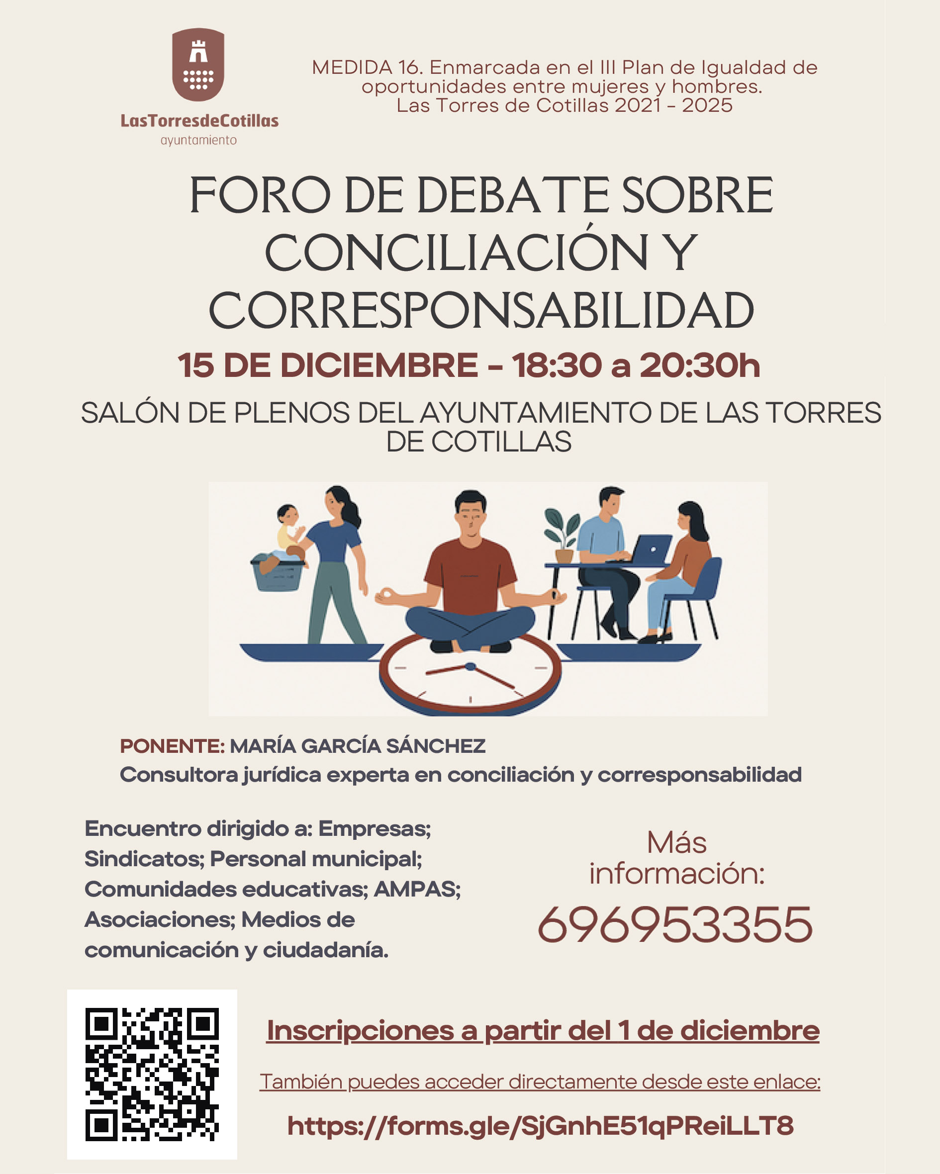 La Concejalía de Políticas Sociales propone un foro para debatir sobre conciliación y corresponsabilidad