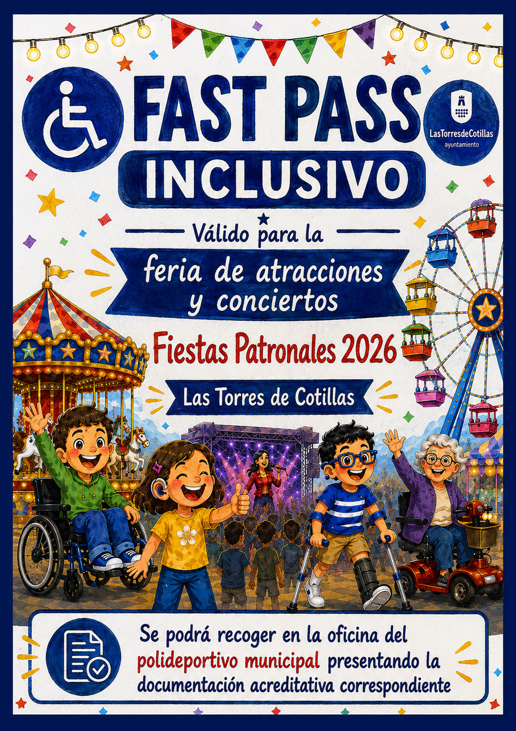 Las personas con discapacidad dispondrán de un “fast pass” para la feria y los conciertos de las fiestas patronales 2026