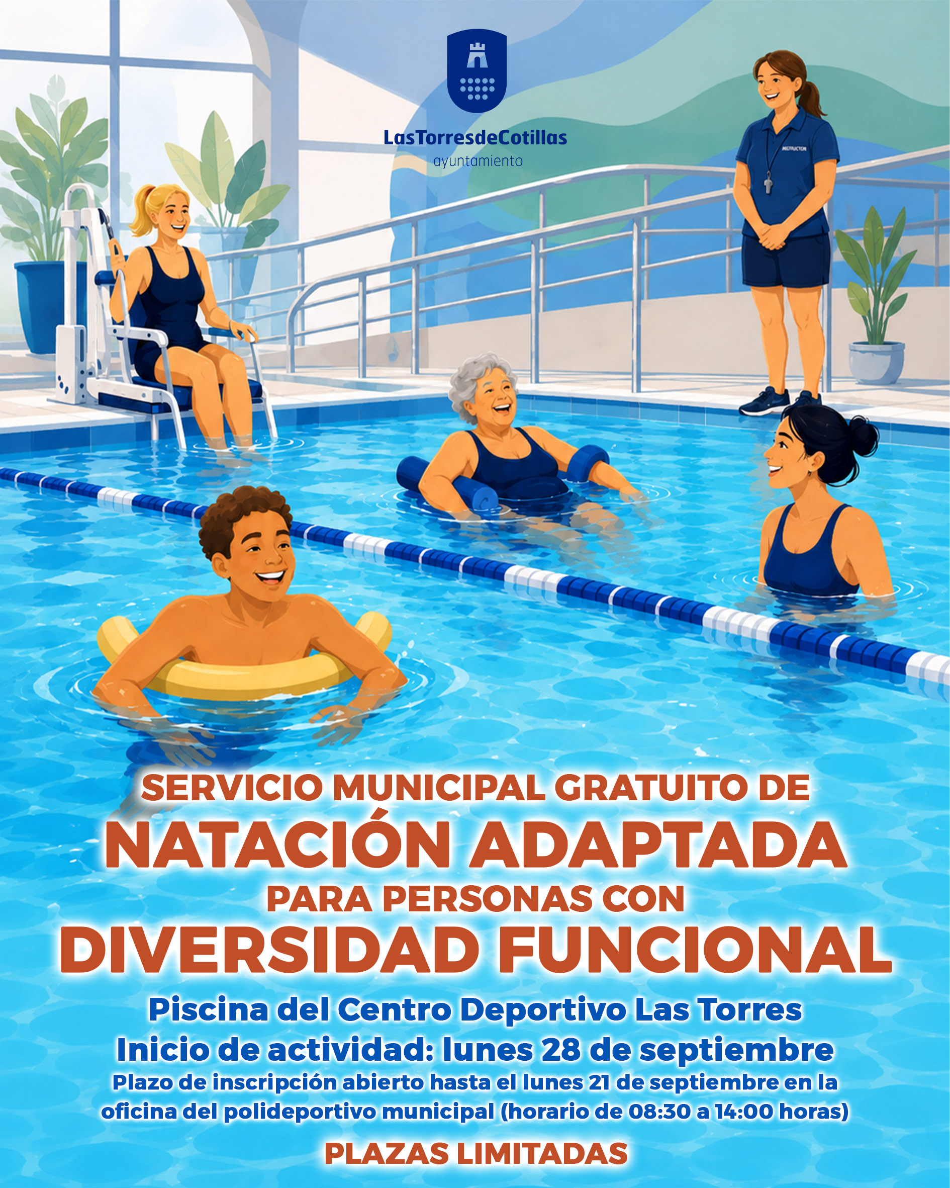 El servicio municipal gratuito de natación adaptada para personas con diversidad funcional vuelve un curso más
