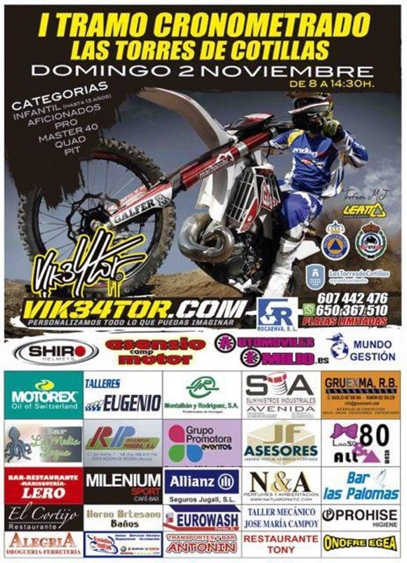 Cartel I Tramo Cronometrado Enduro Las Torres de Cotillas