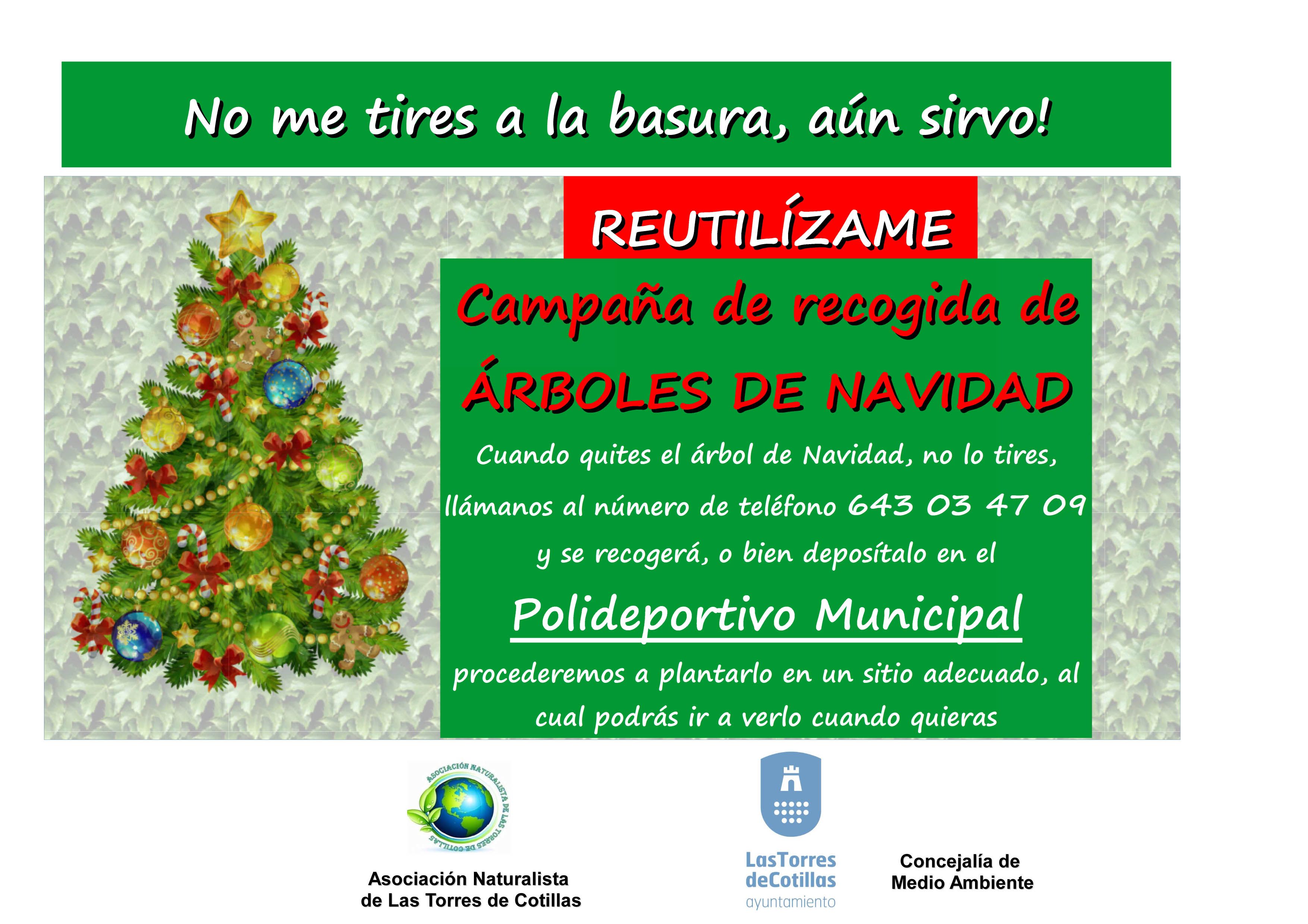 Cartel campaña recogida arboles de navidad