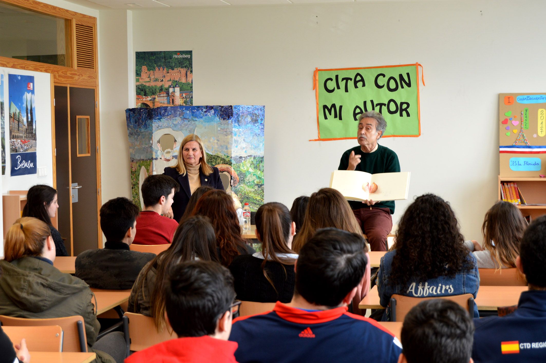 El pintor Pedro Cano inicia en el IES La Florida el ciclo Cita con mi autor2