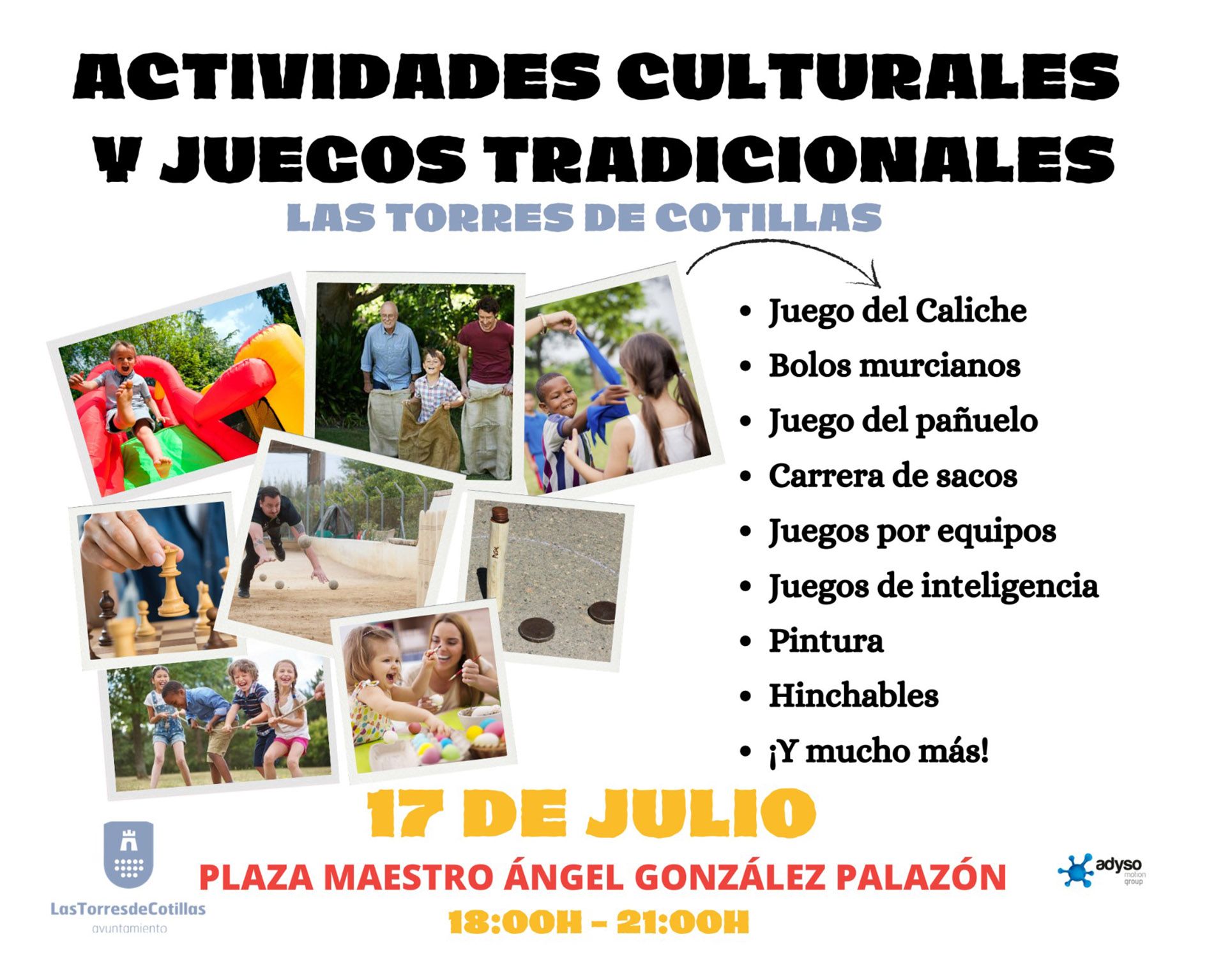 Una jornada de actividades culturales y juegos tradicionales para toda la familia en Las Torres de Cotillas