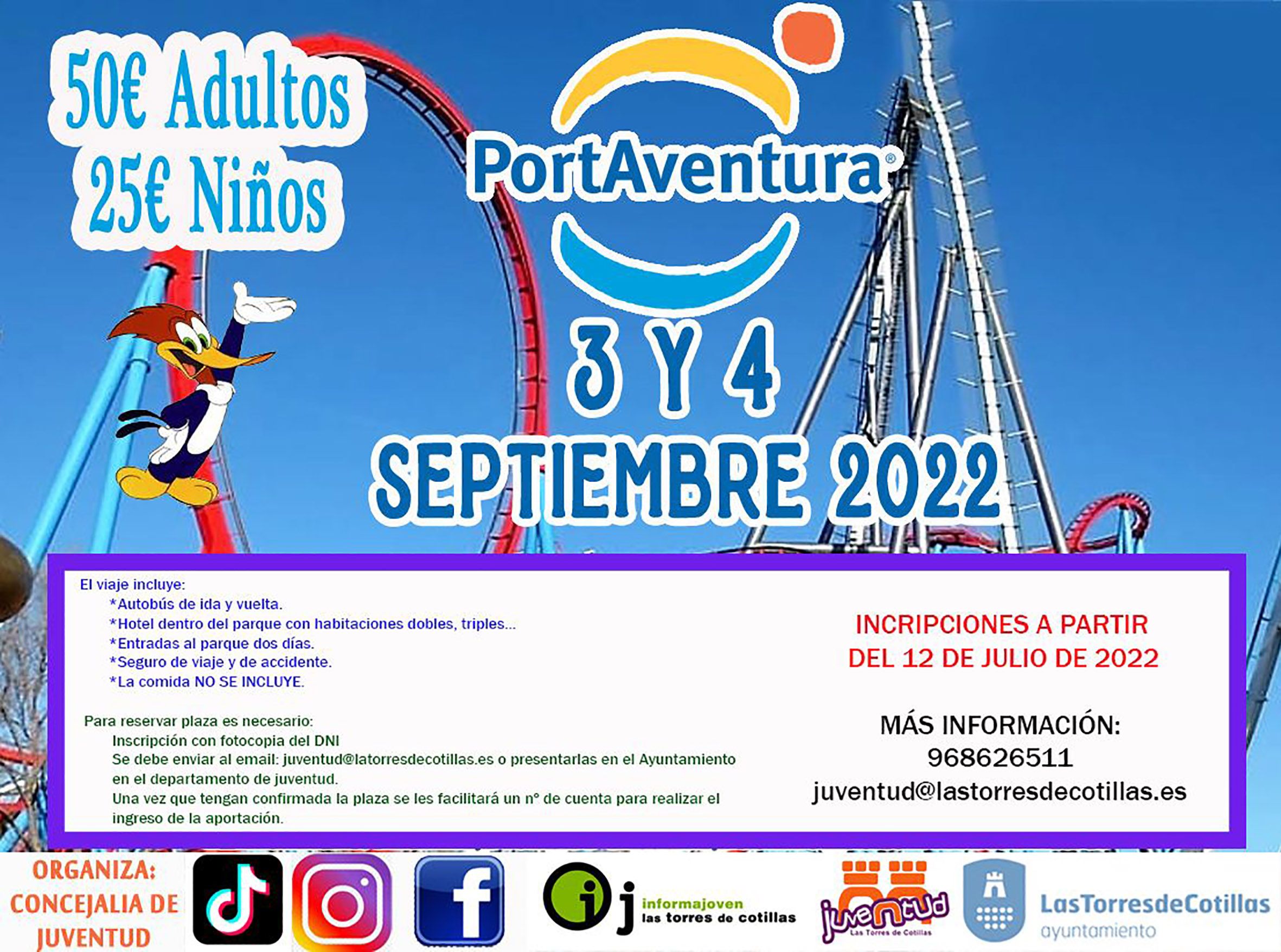 Viaje Port Aventura Ayuntamiento Las Torres de Cotillas