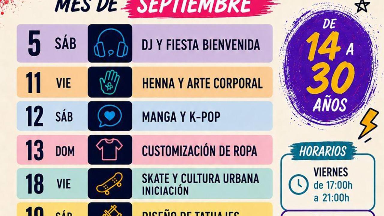 El programa “Activa Joven 2026” propone 50 actividades de ocio gratuitas para menores de 14 a 30 años