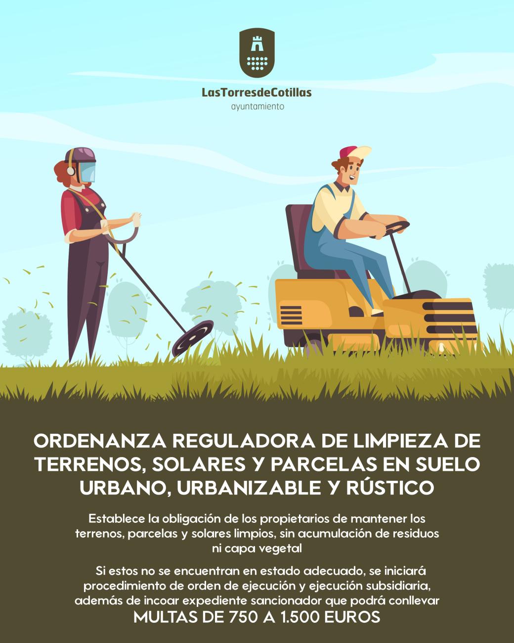 El Ayuntamiento torreño recuerda la obligatoriedad de mantener limpios los terrenos, parcelas y solares privados