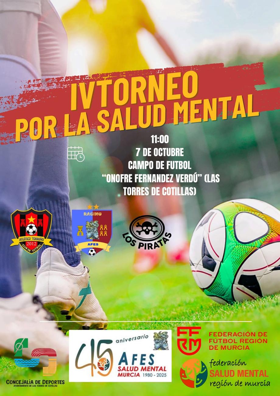 Las Torres de Cotillas celebrará el Día Mundial de la Salud Mental con la cuarta edición de su torneo de fútbol inclusivo