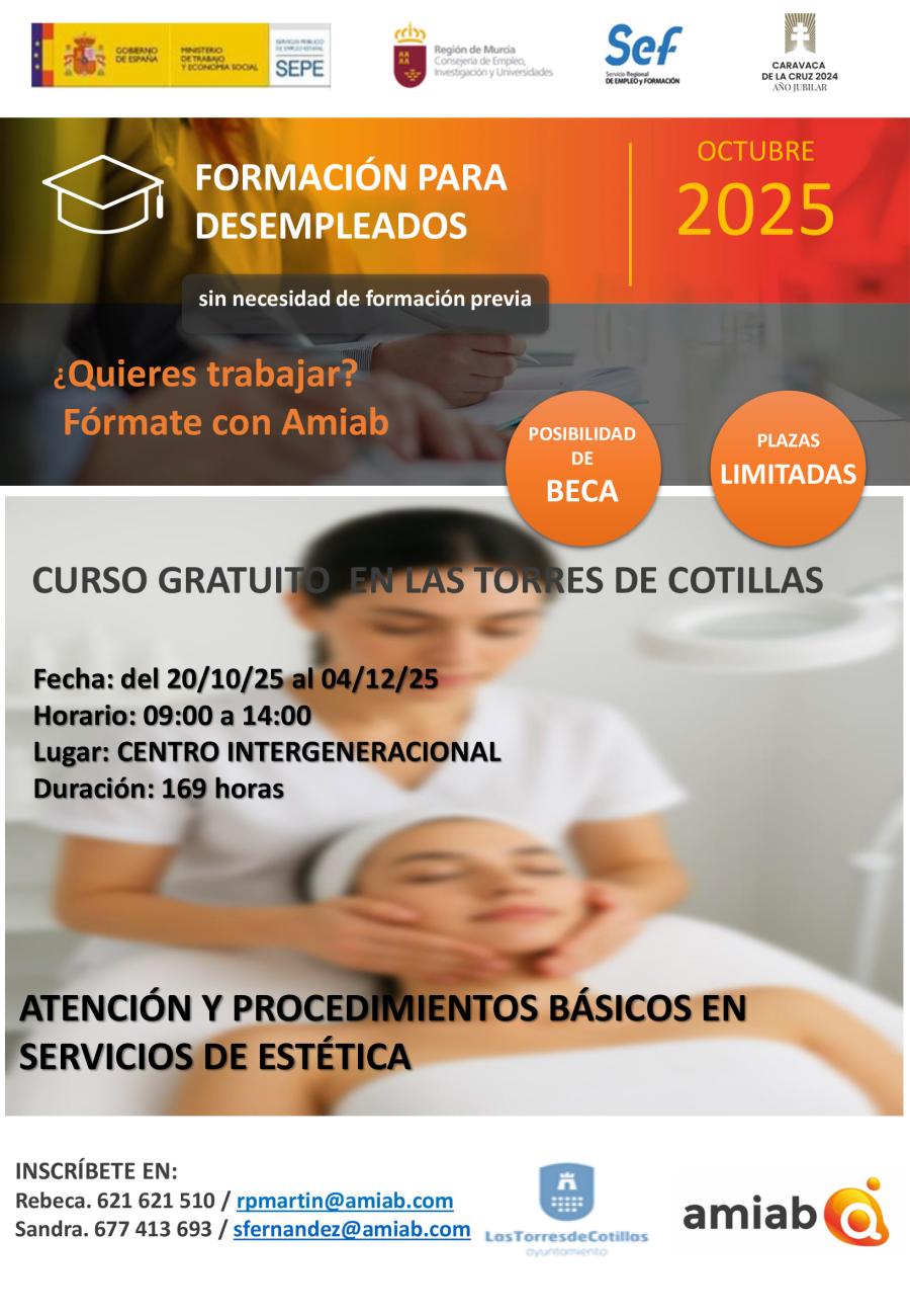 Nuevo curso gratuito de estética para personas desempleadas