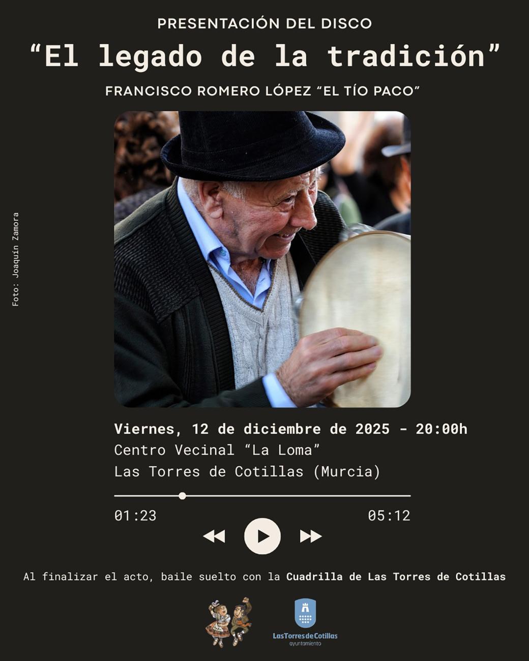 El disco “El legado de la tradición” recuperará la música de Francisco Romero López, “El Tío Paco”