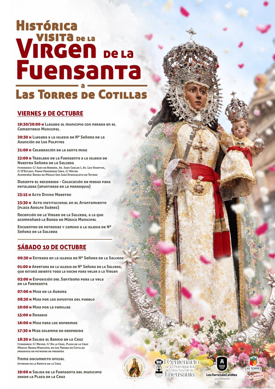 Todo preparado en Las Torres de Cotillas para la histórica visita de la Virgen de la Fuensanta